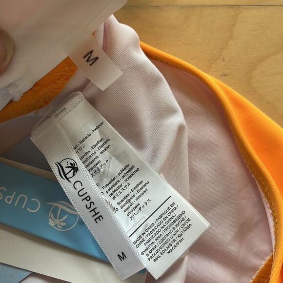 Cupshe Orange and Blue Colorblock Two-Piece Swim Sz Medium NWT - Picture 8 of 9
